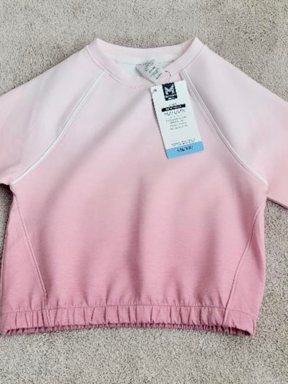 MEMBER'S MARK GIRL'S SANDWASH PULLOVER SIZE S (6/6X) PINK/WHITE